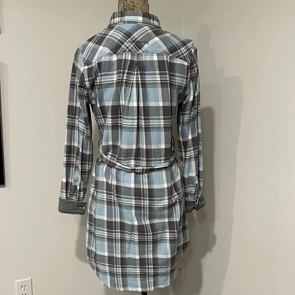 Legendary Whitetails Open Spaces Blue and Gray Plaid flannel Shirt Dress Small - Picture 2 of 10